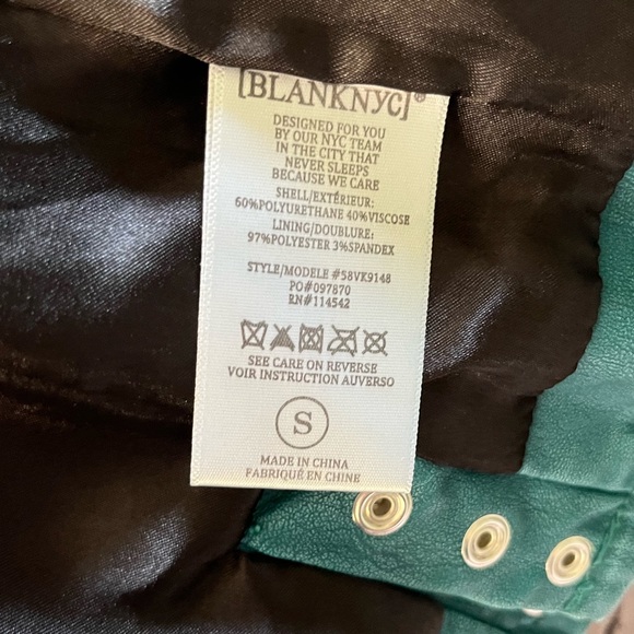 Blank NYC Teal Moto Jacket Size S - Picture 9 of 9